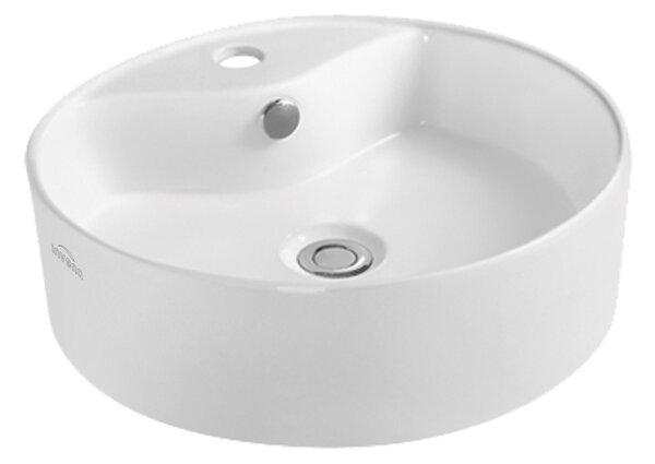Invena Granada, chiuveta rotunda pe blat 470x470x155 mm, alb, INV-CE-45-001-W