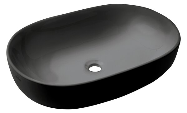 Invena Korfu, chiuveta ceramica blat 60x42x14,5 cm, negru mat, INV-CE-34-005-C