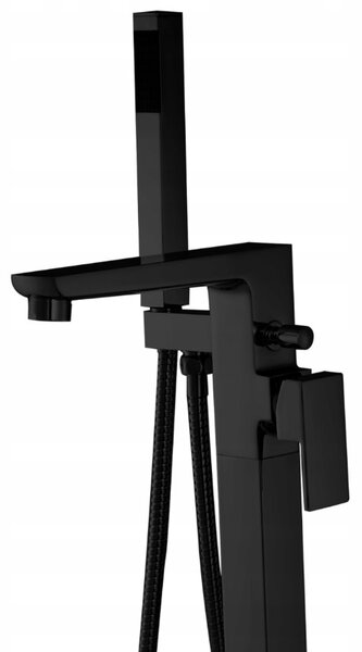Invena Paros, baterie pentru cadă de sine stătătoare, negru mat, INV-BW-09-W04-A