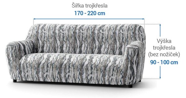 Huse bielastice OCEANO NOU gri-albăstrui fotoliu triplu (l. 170 - 220 cm)
