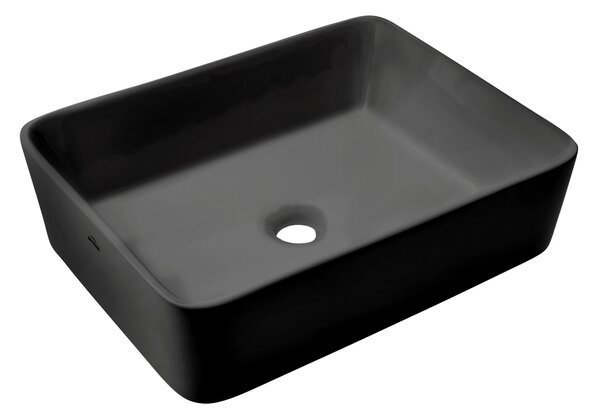 Invena Paro, chiuveta blat ceramica 47,5x37,5x14,5 cm, negru mat, INV-CE-36-005-C