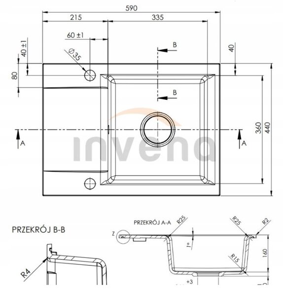 Invena Tesalia, chiuveta granit 1 camera cu scurgere 590x440x160 mm si sifon automat auriu, INV-AZ-01-Z42-B Leták: https://cloud.invena.pl/s/nnXaZKg3crBrRkz/download?path=%2FPliki%20do%20strony%20www%2FAZ-01-Z42-B/Inne/AZ-01-Z42-B-ulotka-ENG…