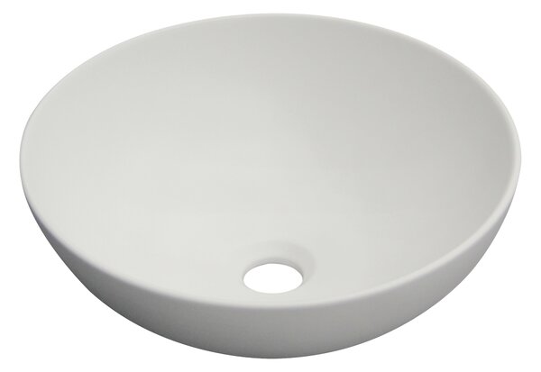 Invena Tinos, chiuveta blat ceramica 39,5x39,5x13,5 cm, alb mat, INV-CE-43-001-C
