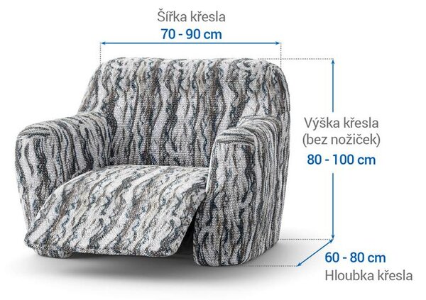 Huse bielastice OCEANO NOU gri-albăstrui fotoliu de relaxare (l. 70 - 90 cm)