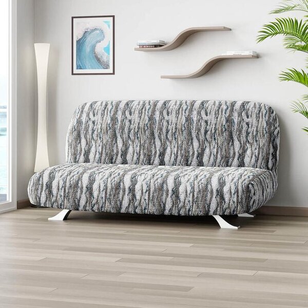 Huse bielastice OCEANO NOU gri-albăstrui 2fotoliu cu manere de lemn (l. 80 -140 cm)