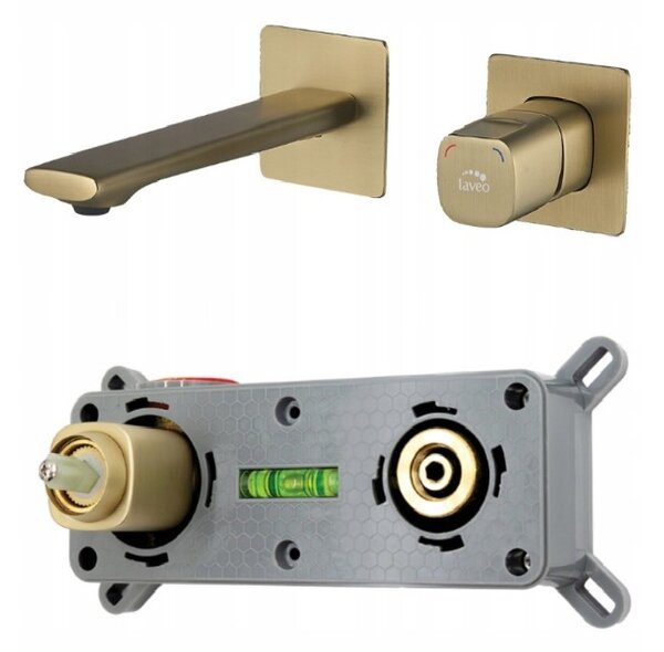 Laveo Tores, baterie de lavoar ascuns, auriu mat, LAV-BVT_G22P