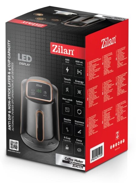 Aparat de cafea Zilan ZLN1139, Putere 600W, Capacitate 600ml, Afisaj LED, Invelis antiderapant