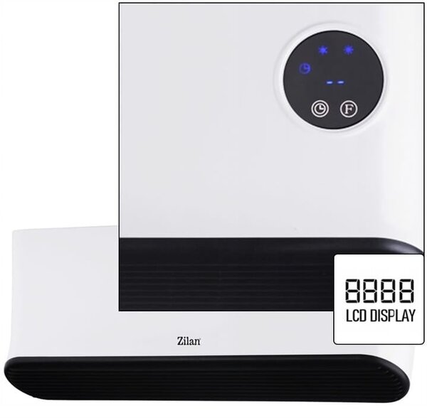 Aeroterma de perete Zilan ZLN5626 Alba, putere 2200W, ecran LED, detector de ferestre deschise