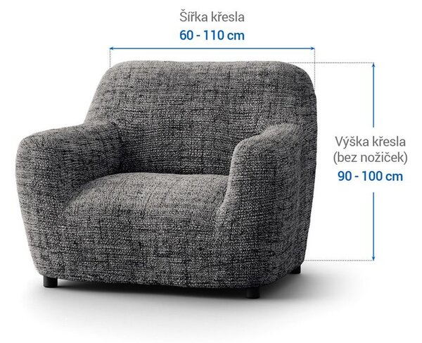 Huse bielastice VITTORIA gri fotoliu (l. 60 - 110 cm)
