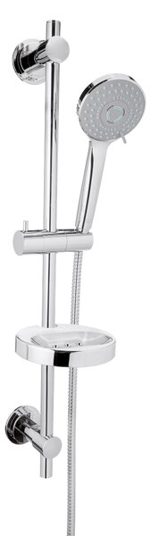 Invena Milos, coloană de duș cu ventuze 70cm, cap de duș cu 3 funcții, cromat, INV-AU-21-P01-L