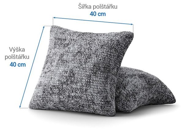 Huse bielastice MARMO gri feţe de pernă 2 buc (40 x 40 cm)