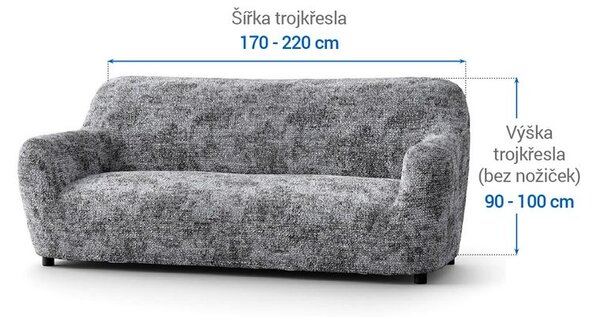 Huse bielastice MARMO gri fotoliu triplu (l. 170 - 220 cm)