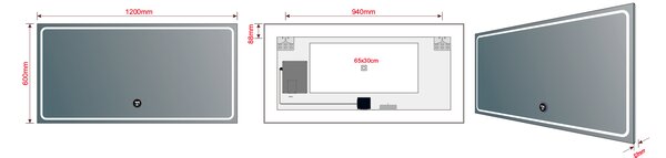 Sapho Sapho, oglindă GEMINI cu iluminare LED 120x60cm, funcții inteligente, GM120K
