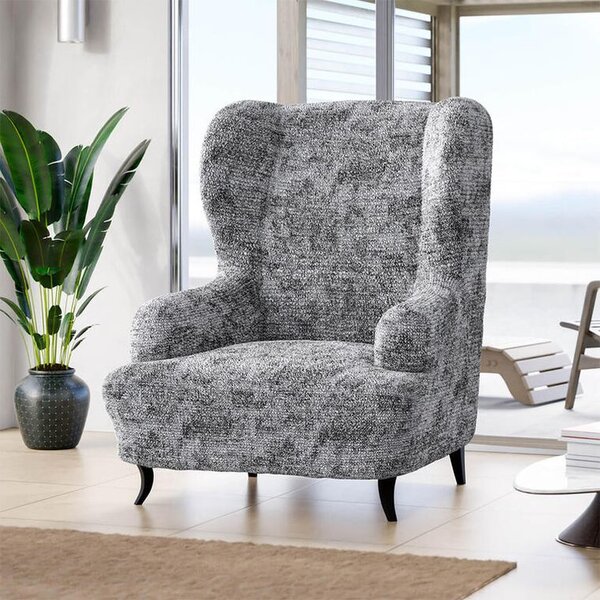 Huse bielastice MARMO gri fotoliu clasic (l. 60 - 110 cm)