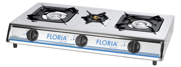 Aragaz cu 3 ochiuri inox, Floria ZLN8472