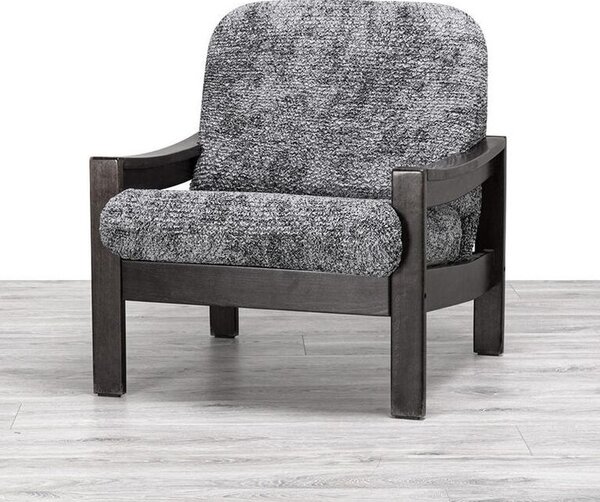 Huse bielastice MARMO gri fotoliu cu manere de lemn (l. 40 - 70 cm)