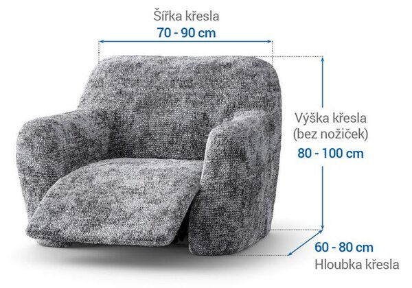 Huse bielastice MARMO gri fotoliu de relaxare (l. 70 - 90 cm)