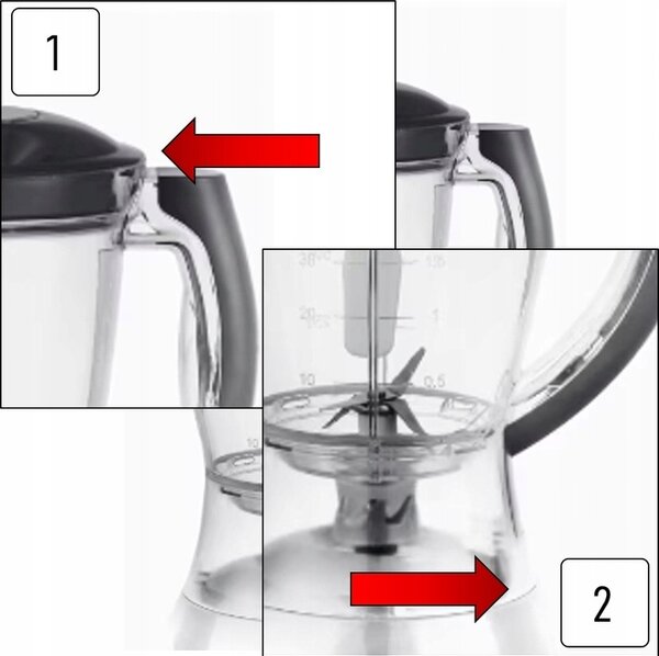 Blender FLORIA ZLN3081 ALB, Putere 300W, capacitate 1.5L, 3 viteze, Functie pulss, vas de plastic