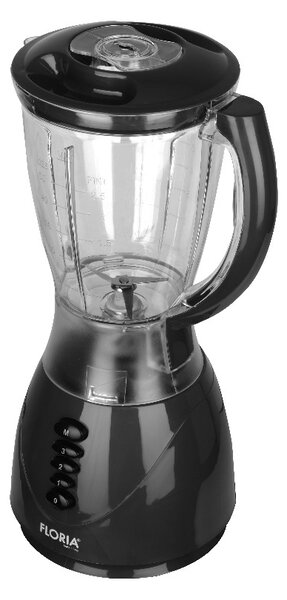Blender FLORIA ZLN3080 Negru, Putere 300W, capacitate 1.5L, 3 viteze, Functie puls-Vas plastic