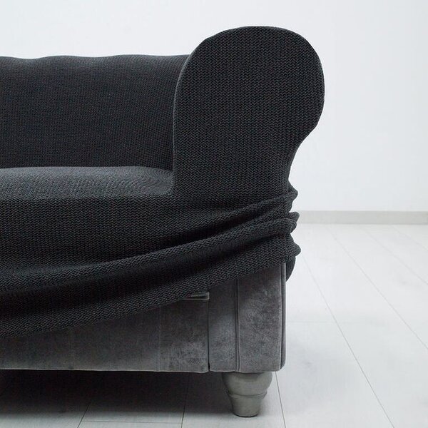 Huse super elastice HARMONIA antracit fotoliu dublu (l. 140 - 180 cm)