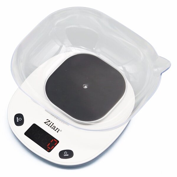 Cantar alimentar Zilan ZLN7880 Alb, capacitate maxim 5 kg, ecran digital, oprire automata