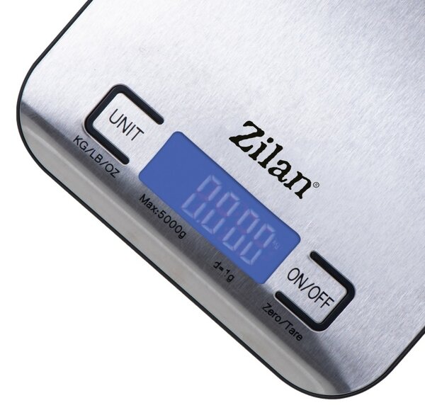 Cantar alimentar digital Zilan ZLN2984 Gri, capacitate 5000g, inchidere automata