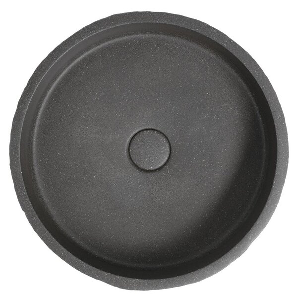 Sapho Sapho, lavoar din beton ISPIR cu scurgere, 40 cm, granit negru, AR476