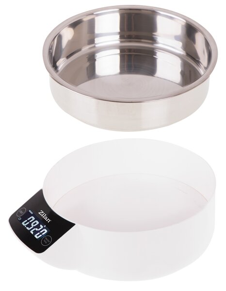 Cantar alimentar Zilan ZLN2977 Alb, ecran digital, bol de 900ml, capacitate maxima de 5 kg