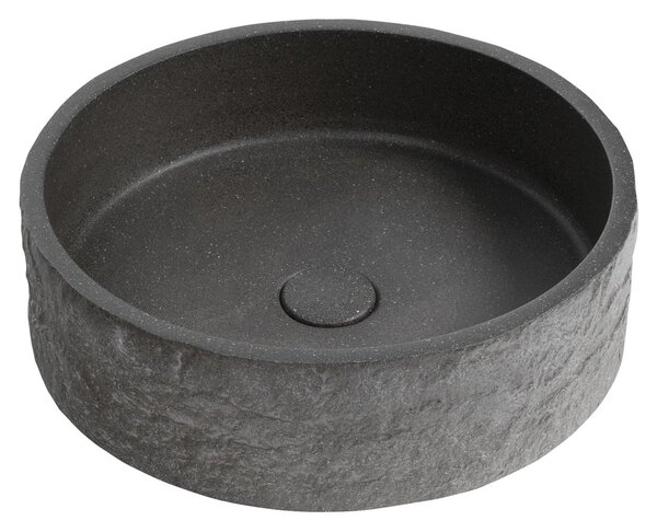 Sapho Sapho, lavoar din beton ISPIR cu scurgere, 40 cm, granit negru, AR476