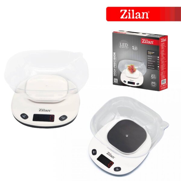 Cantar alimentar Zilan ZLN7880 Alb, capacitate maxim 5 kg, ecran digital, oprire automata