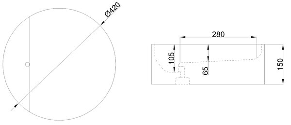 Invena Elara, lavoar rotund de blat 425×425×145 mm, alb lucios, INV-CE-03-O42-Y Leták: https://cloud.invena.pl/s/nnXaZKg3crBrRkz/download?path=%2FPliki%20do%20strony%20www%2FCE-03-O42-Y/Inne/CE-03-O42-Y-ulotka-ENG…