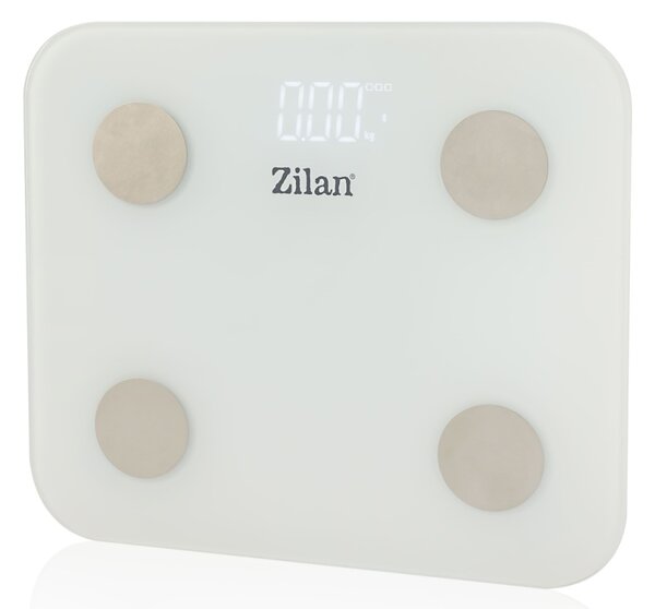 Cantar corporal Zilan ZLN9006 din sticla securizata, capacitate 3-180kg, Aplicatie OKOK, Display LED