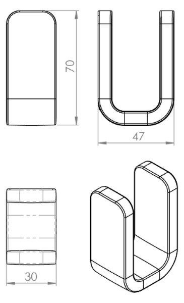 Gedy Gedy, cârlig OUTLINE, cromat, 322613