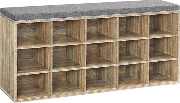 Bancuta hol cufar cu depozitare, Vasagle, Oak, 30 x 105 x 48 cm