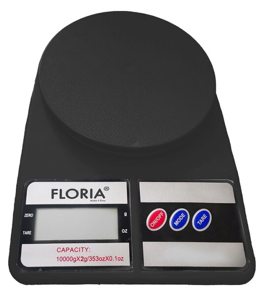 Cantar de bucatarie digital Floria ZLN9076, Capacitate 2g-10.000g, Display LCD, Maxim 10kg