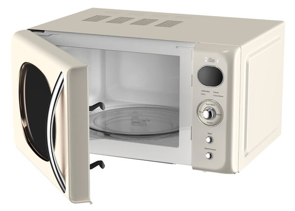 Cuptor cu microunde Zilan ZLN1245 RETRO, Putere 700W, Capacitate 20L, Functie de dezghetare, Afisaj digital, Temporizator