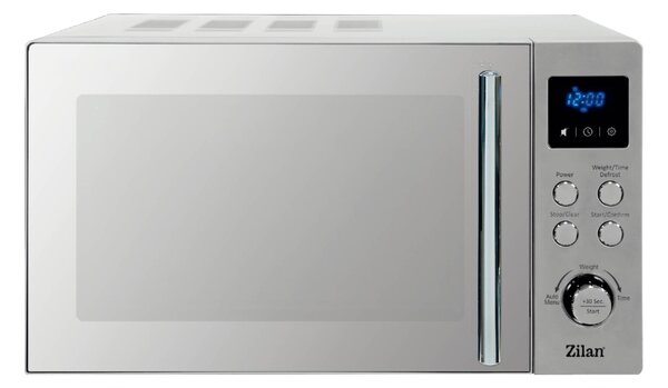 Cuptor cu microunde digital Zilan ZLN1238, Putere 700W, Capacitate 20L, Functie de dezghetare, Panou din inox, Afisaj digital