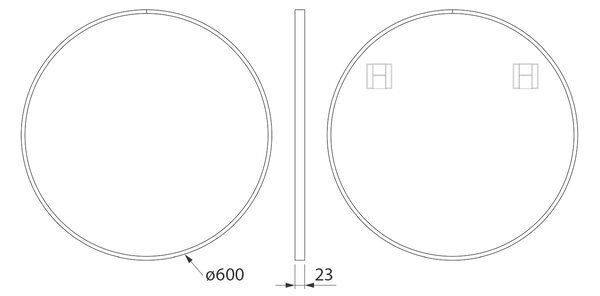 Sapho Sapho, oglindă rotundă NOTION SLIM în ramă, diametru 60cm, alb mat, NT600W