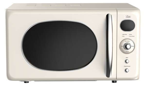 Cuptor cu microunde Zilan ZLN1245 RETRO, Putere 700W, Capacitate 20L, Functie de dezghetare, Afisaj digital, Temporizator