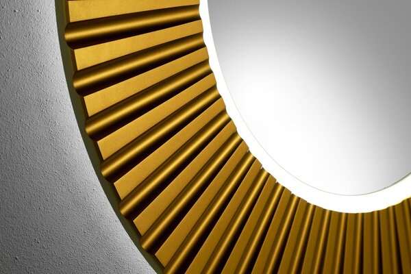 Sapho Sapho, oglindă rotundă PRIDE STRIP cu iluminare LED în ramă, diametru 90cm, bronz, PD954