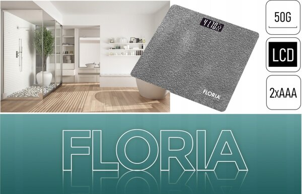 Cantar electronic de persoane Floria ZLN1987 Gri, ecran LCD, capacitate maxima 150 kg