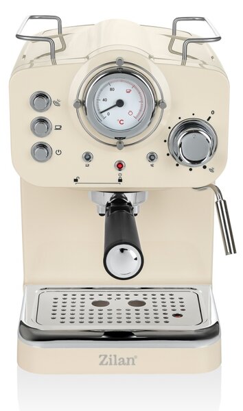 Espressor manual Zilan ZLN2992 Crem,15 Bar, 1.25 l, 1100W, Design Retro