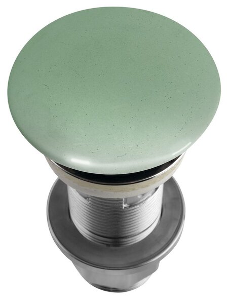 Sapho Sapho, Scurgere lavoar 5/4", clic-clack, dop beton, 10-80mm, verde semilucios, AS923