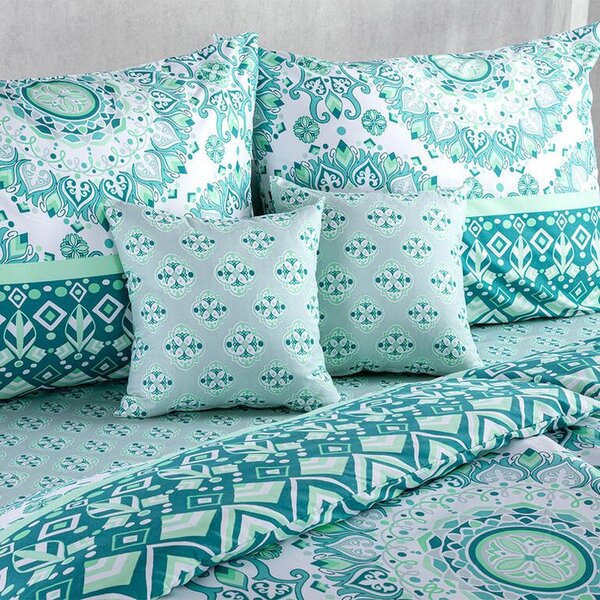 Set lenjerii de pat pentru familii HILDY, cu cearceafuri şi feţe pernuţe set 4 piese pentru un pat simplu