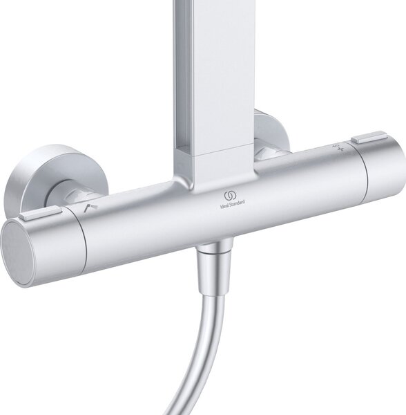 Ideal Standard Alu+ set de duș perete cu termostat cu duș de ploaie crom BD583SI