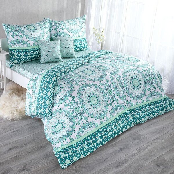 Set lenjerii de pat pentru familii HILDY, cu cearceafuri şi feţe pernuţe set 4 piese pentru un pat simplu