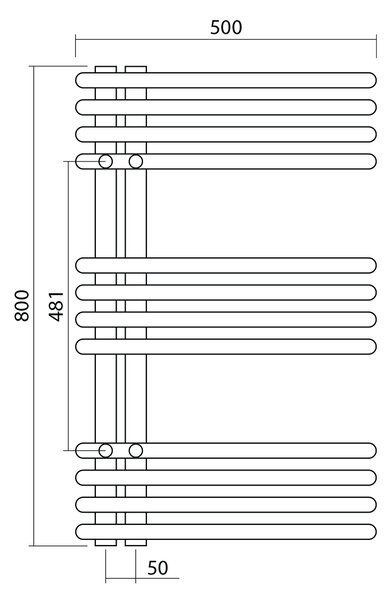 Sapho Radiator Sapho, NYMPHA 500x800mm, negru mat, LLN80B