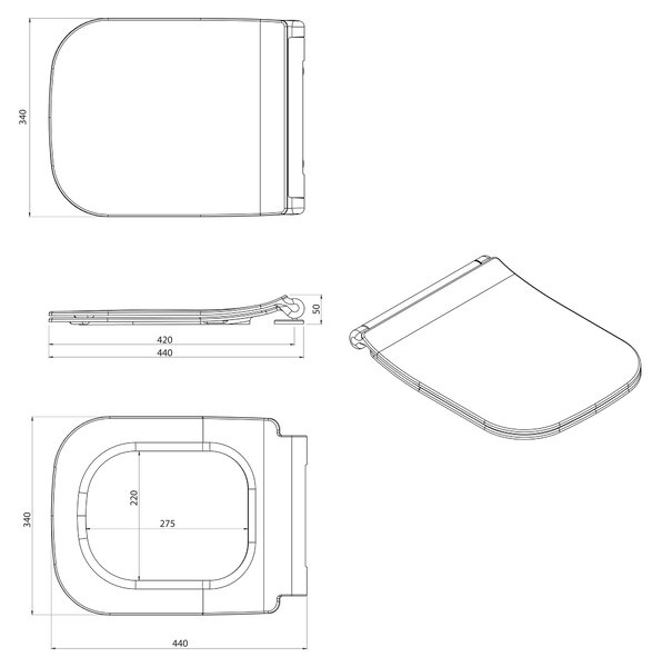 Isvea Capac WC Isvea, VEA SLIM, închidere silențioasă, Easy Take, alb, 40Z10200I-S