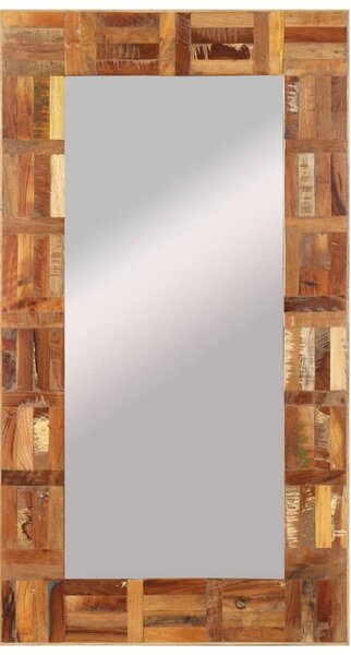 Oglindă de perete, 60x110 cm, lemn masiv reciclat