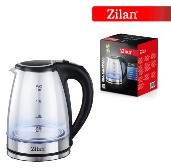 Fierbator electric Zilan ZLN8115, putere 1800 W, capacitate 1.8 litrii, transparent
